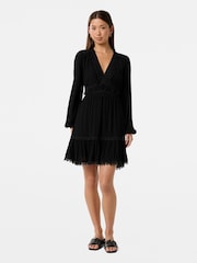 Forever New Black Elsa Trim High Low Mini Dress - Image 5 of 5