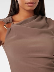 Forever New Brown Becca Hardware Detail Draped Top - Image 3 of 5