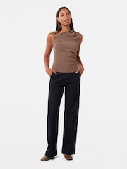 Forever New Brown Becca Hardware Detail Draped Top - Image 5 of 5