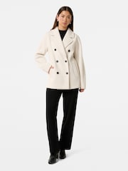 Forever New Cream Bianca Double Breasted Mid Length Coat - Image 5 of 5