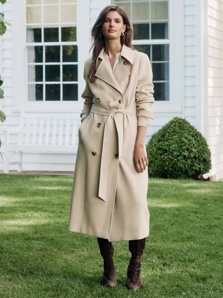 Forever New Cream Leanne Crepe Trench Coat - Image 1 of 6