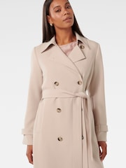 Forever New Cream Leanne Crepe Trench Coat - Image 4 of 6