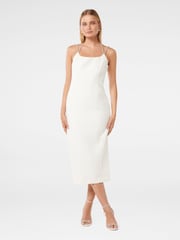 Forever New White Tanaya Diamante Midi Dress - Image 1 of 4