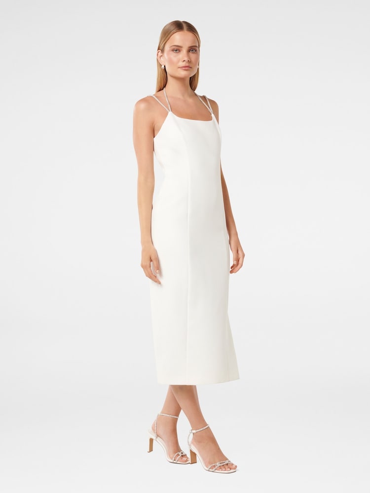 Forever New White Tanaya Diamante Midi Dress - Image 4 of 4