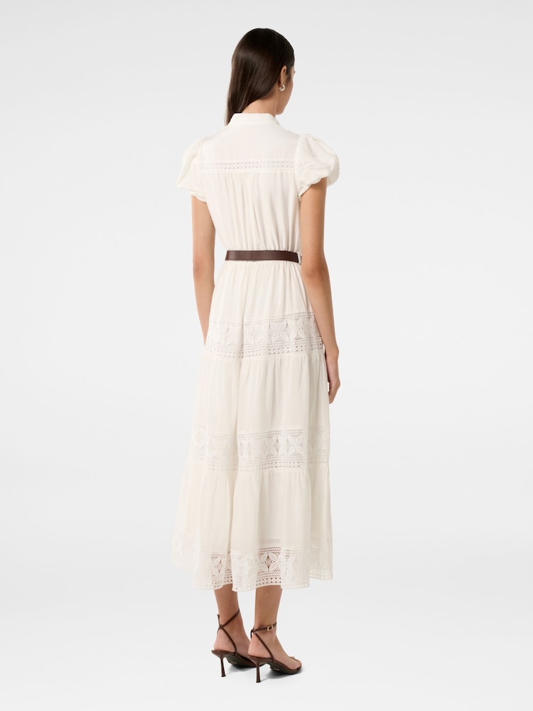 Forever New White Amy Belted Trim Midi Dress - Image 2 of 4