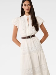 Forever New White Amy Belted Trim Midi Dress - Image 3 of 4