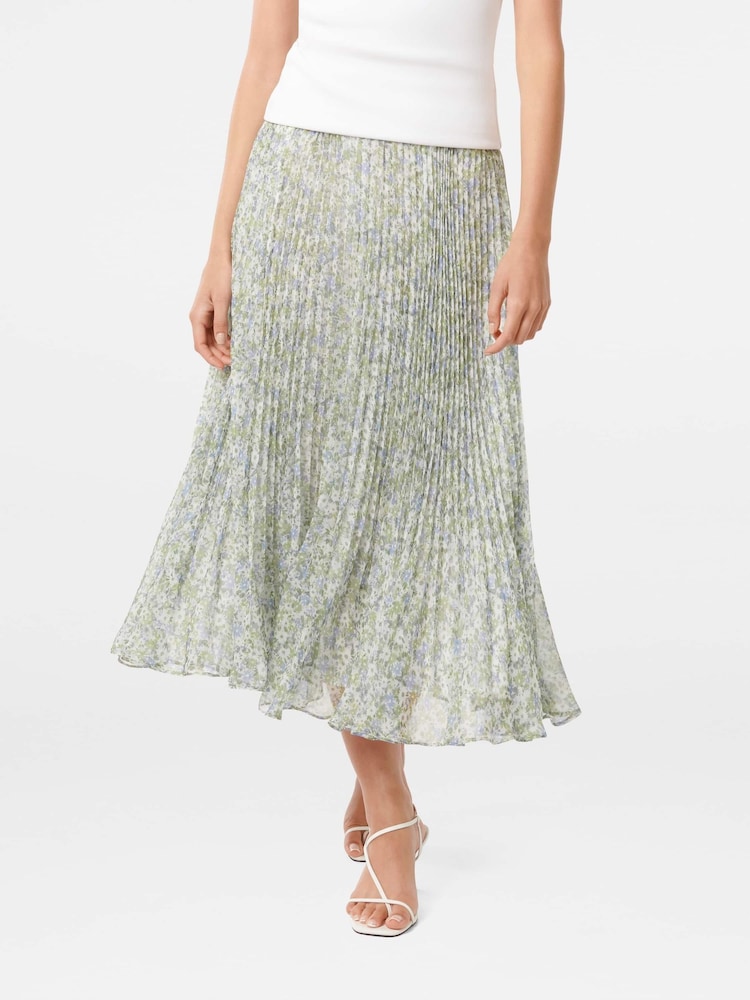 Forever New Green Della Pleated Skirt - Image 1 of 5