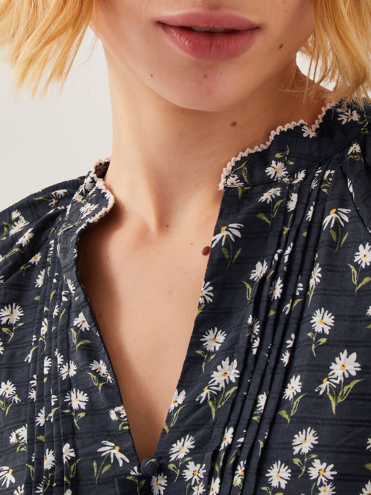 Monsoon Black Orielle Pintuck Floral Blouse - Image 4 of 4