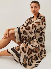 Monsoon Adra Leopard Print Kaftan - Bild 1 von 5