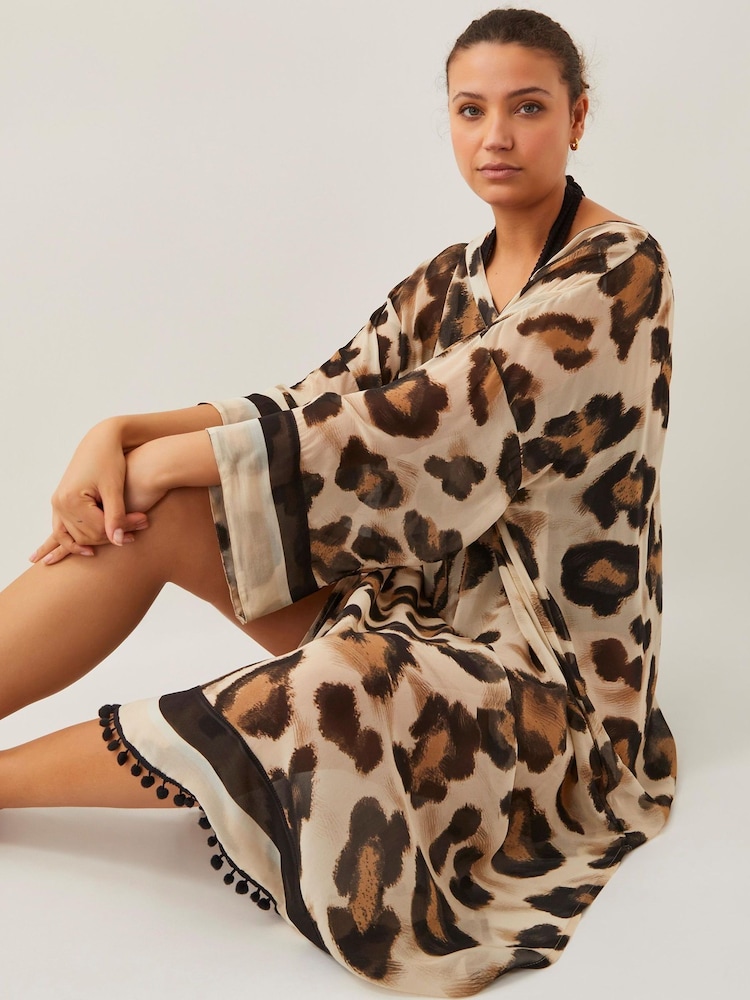 Monsoon Adra Leopard Print Kaftan - Bild 1 von 5 Monsoon Adra Leopard Print Kaftan - Bild 1 von 5