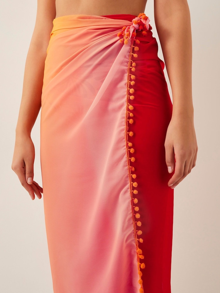 Monsoon Orange Miley Ombré Sarong - Image 2 of 5 Monsoon Orange Miley Ombré Sarong - Image 2 of 5