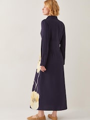 Monsoon Blue Fearne Floral Print Midi Shirt Dress - Image 2 of 5