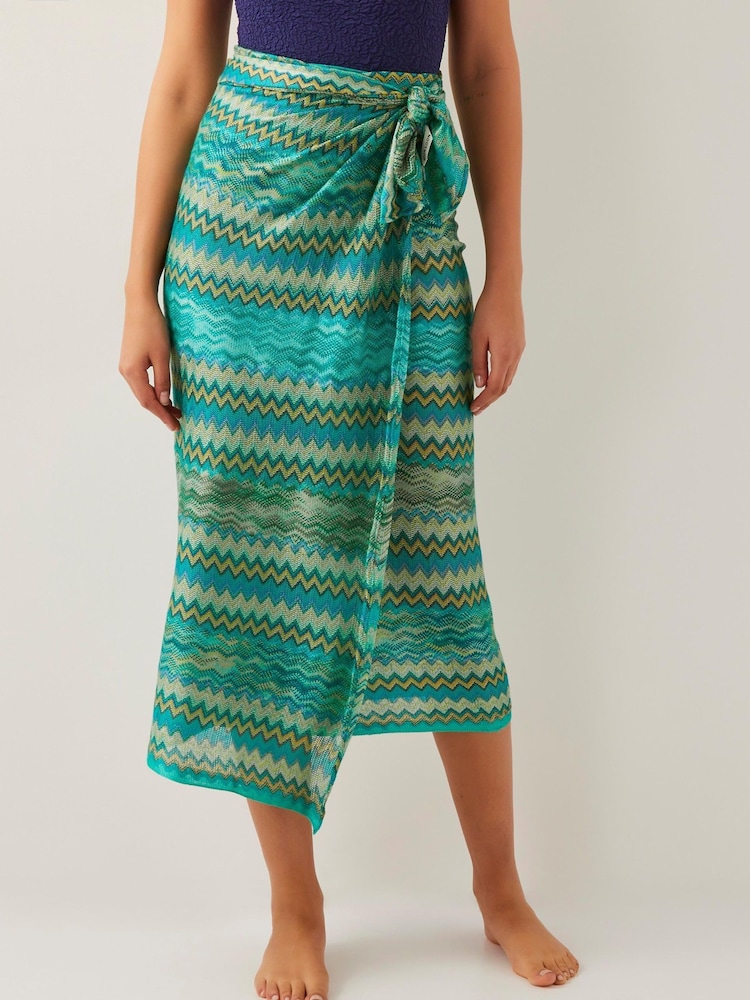 Monsoon Green Nadia Zigzag Sarong - Image 2 of 5