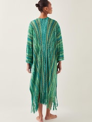 Monsoon Green Nadia Zigzag Stripe Kaftan - Image 3 of 5
