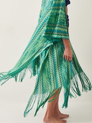 Monsoon Green Nadia Zigzag Stripe Kaftan - Image 4 of 5