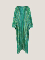 Monsoon Green Nadia Zigzag Stripe Kaftan - Image 5 of 5