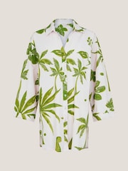 Monsoon Green Isla Palm Print 100% Cotton Shirt - Image 5 of 5