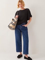 Monsoon Black Sofie Slouchy Short Sleeve Jumper - Image 2 of 4