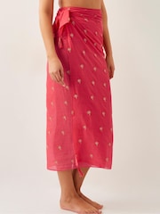 Monsoon Orange Ivy Palm Embroidered Sarong - Image 2 of 5