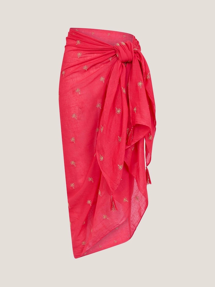 Monsoon Orange Ivy Palm Embroidered Sarong - Image 5 of 5