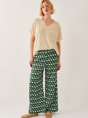 Monsoon Maren Geometric Print Wide Leg Trousers - Imagen 1 de 5