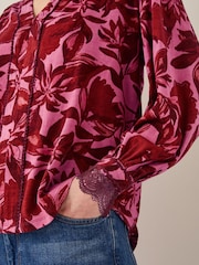Monsoon Pink Aimee Floral Print Jersey Blouse - Image 4 of 4