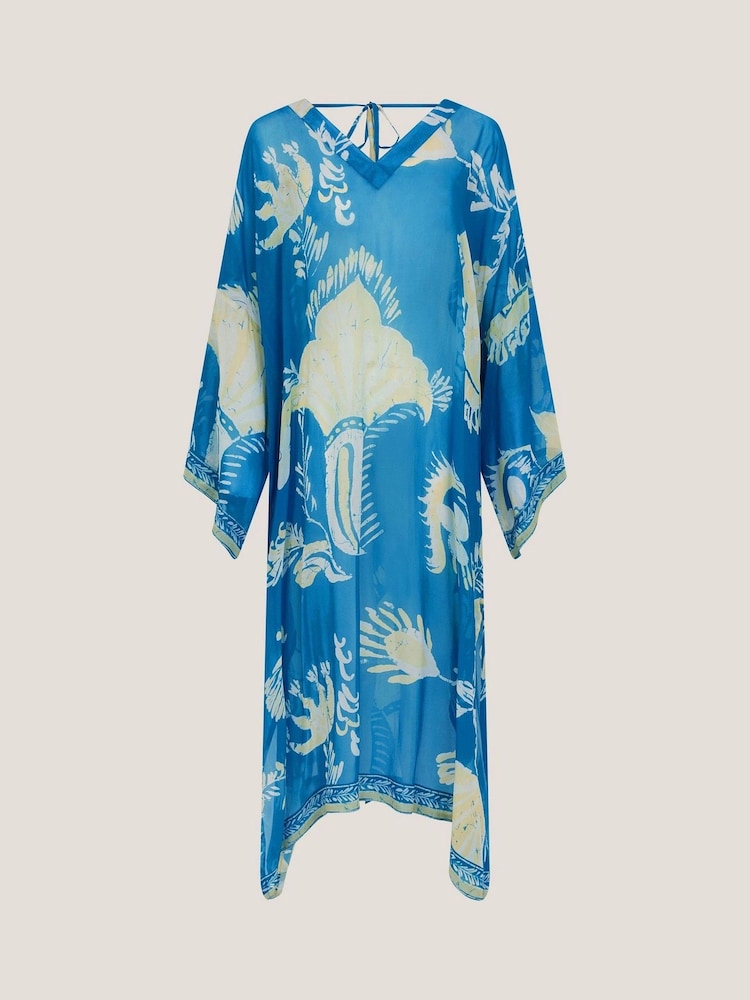 Monsoon Blue Amisha Ornate Print Kaftan - Image 5 of 5