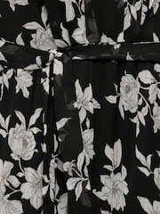 Mango Black Ruffled Floral Print Mini Dress - Image 7 of 7