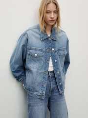 Mango Blue Chrome Catherin Culotte High Waist Jeans - Image 2 of 6