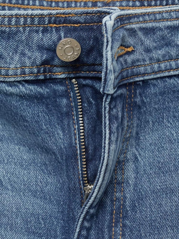 Mango Blue Chrome Catherin Culotte High Waist Jeans - Image 6 of 6