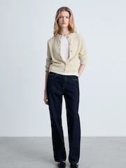 Mango Cream Chunky-Knit Cardigan With Detail Buttons - Image 2 of 6
