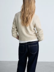 Mango Cream Chunky-Knit Cardigan With Detail Buttons - Image 3 of 6