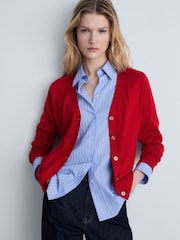 Mango Red Red Mulberry Silk Blend Cardigan - Image 1 of 6