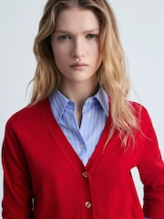 Mango Red Red Mulberry Silk Blend Cardigan - Image 4 of 6