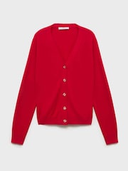 Mango Red Red Mulberry Silk Blend Cardigan - Image 5 of 6