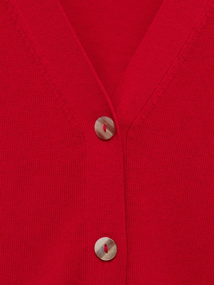 Mango Red Red Mulberry Silk Blend Cardigan - Image 6 of 6
