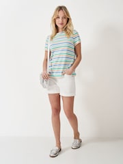 Crew Clothing Company Blue Chrome Breton Striped 100% Cotton T-Shirt - Image 3 of 5