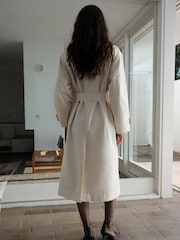 Mango Cream Long Oversized Double-Breasted Trench Coat - Image 2 of 6