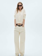 Mango Cream Mulberry Silk Blend Cardigan - Image 2 of 6