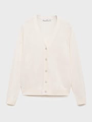 Mango Cream Mulberry Silk Blend Cardigan - Image 5 of 6