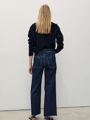 Mango Dark Blue Catherin Culotte High Waist Jeans - Image 3 of 7