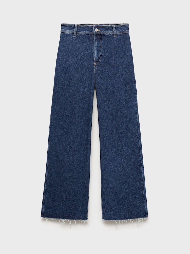 Mango Dark Blue Catherin Culotte High Waist Jeans - Image 7 of 7 Mango Dark Blue Catherin Culotte High Waist Jeans - Image 7 of 7