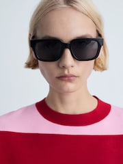 Mango Red Round-Neck Striped Sweater - Image 4 of 7