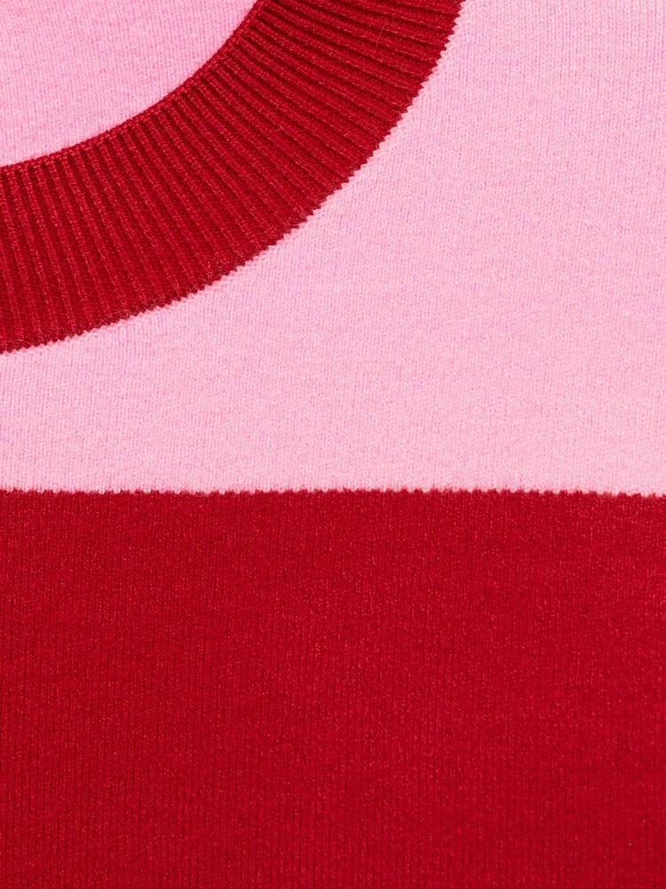 Mango Red Round-Neck Striped Sweater - Image 7 of 7