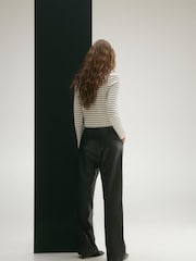 Mango Cream Stripped Knit Cardigan - Image 3 of 6