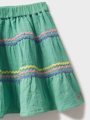 Crew Clothing Company Green 100% Cotton Tiered Ric Rac 100% Cotton Skirt - Image 3 of 3