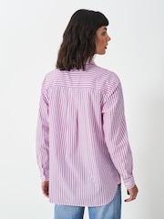 Crew Clothing Company Pink Relaxed Poplin 100% Cotton Shirt - Image 2 of 5