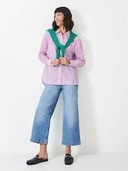 Crew Clothing Company Pink Relaxed Poplin 100% Cotton Shirt - Image 3 of 5