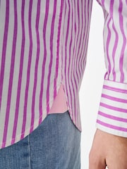 Crew Clothing Company Pink Relaxed Poplin 100% Cotton Shirt - Image 4 of 5