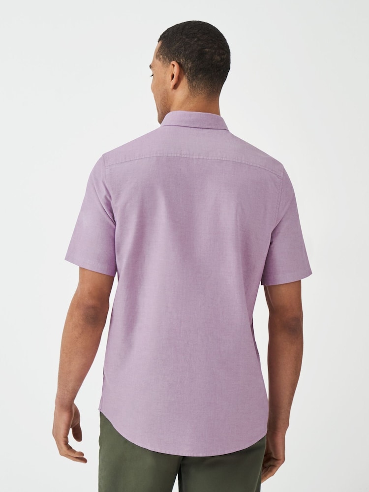 Crew Clothing Company Pink Short Sleeve 100% Cotton Oxford Shirt - Image 2 of 5